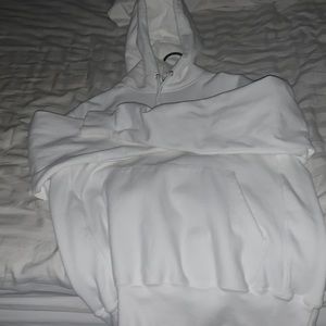 Men’s medium all white champion hoodie .